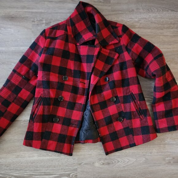 American Eagle Wool Buffalo Plaid Jacket sz S - Picture 1 of 1